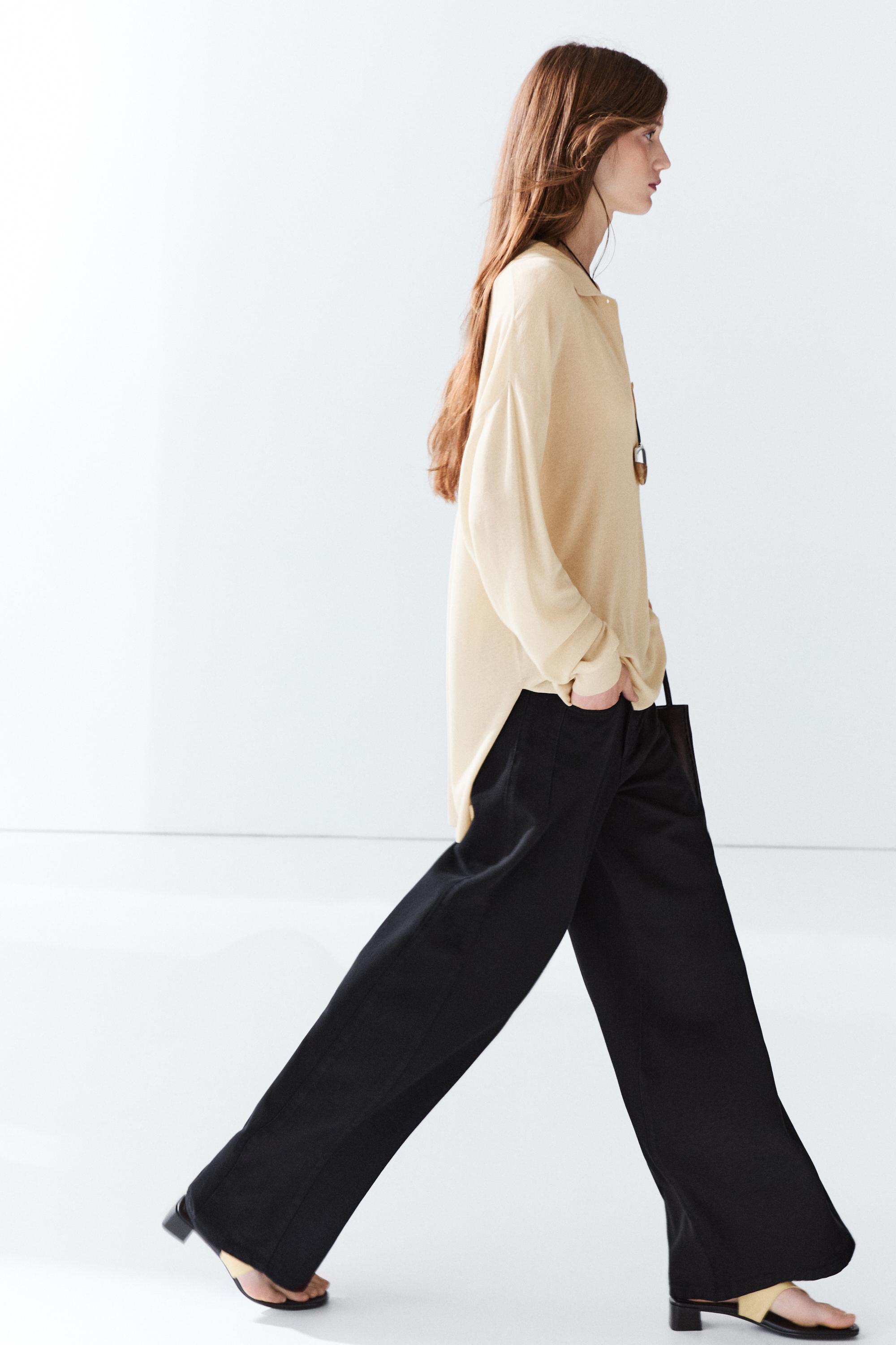 Cotton and silk blend polo sweater